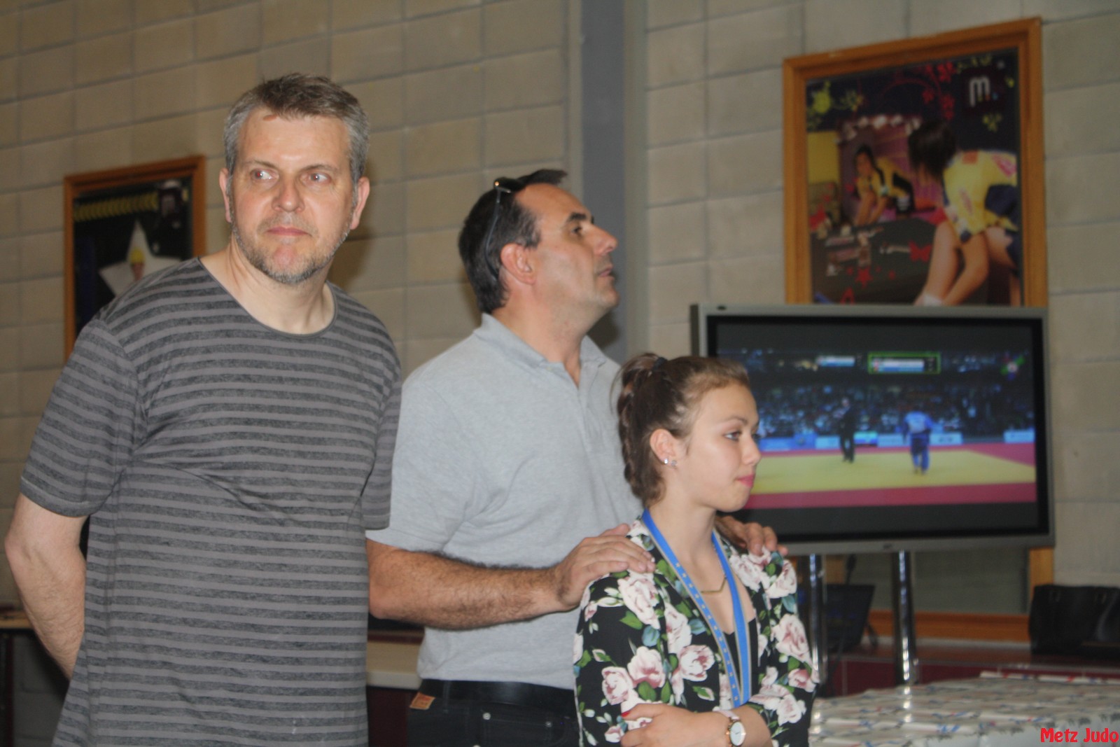 F. Hener, Président de Metz Judo, F. Agazzi, Directeur Technique et Charlène Quilghini F. Hener, Président de Metz Judo, F. Agazzi, Directeur Technique et Charlène Quilghini